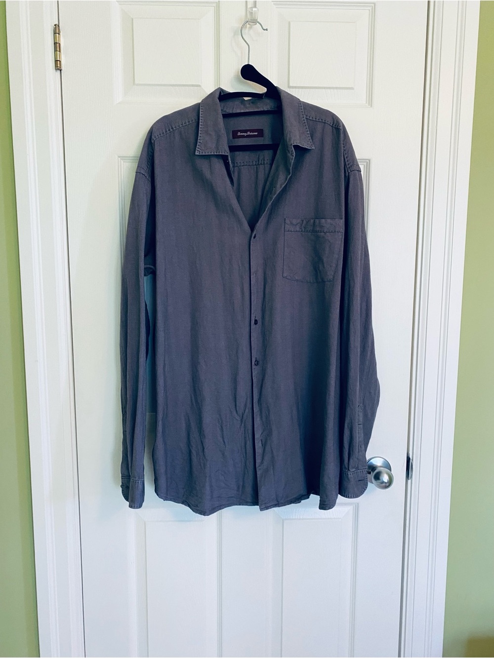 Tommy Bahama Men's Casual Button-Down Shirt in gunmetal blue